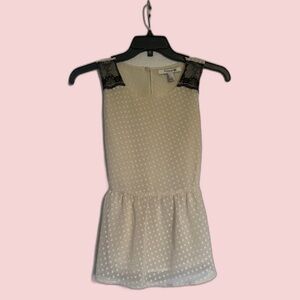 Forever 21 Cream Polka Dot Sleeveless Blouse
